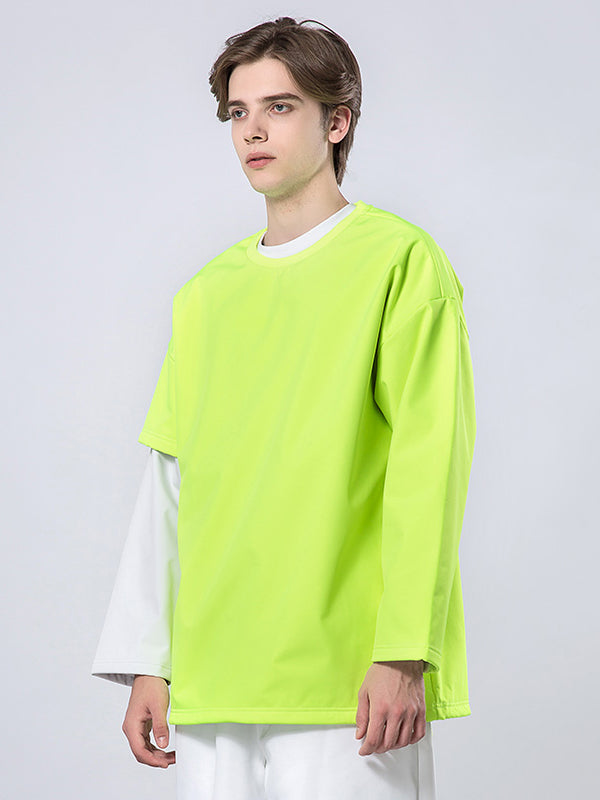 Mutu Herren-Pullover mit Rundhalsausschnitt und Fake-Two-Design