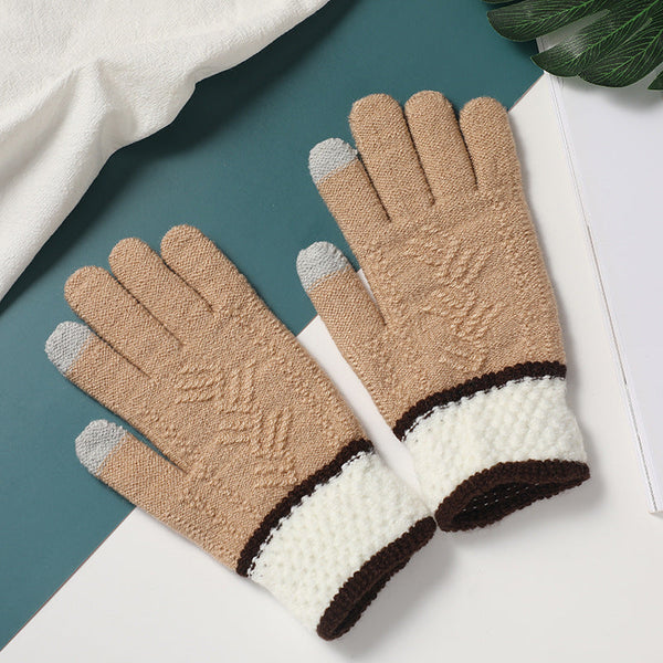 Snowshred Winter Winddichte Strickhandschuhe mit Muster