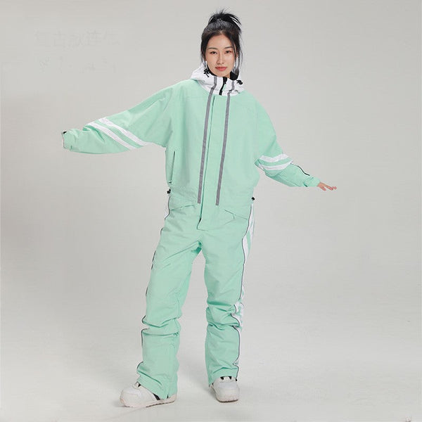 Damen Wintermode Einteiliger Skioverall Schneeanzug