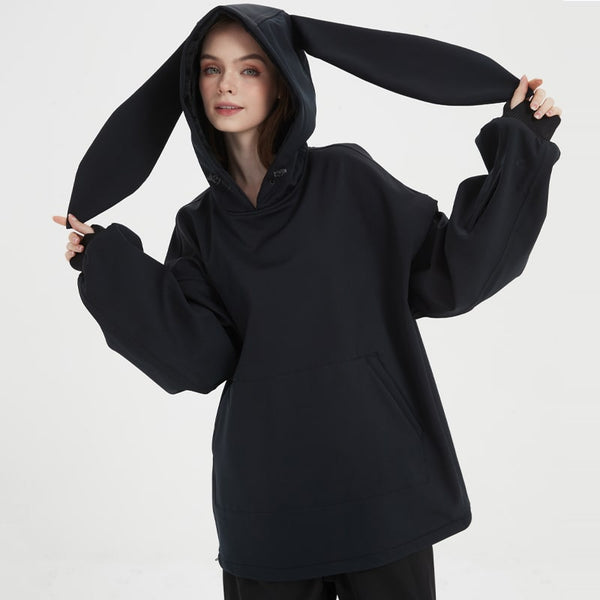 Doorek Unisex Niedlicher Hasen-Hoodie, wasserdicht, für Schnee geeignet