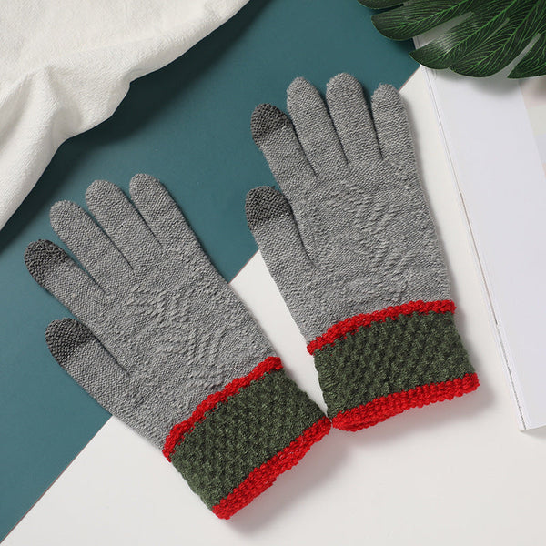 Snowshred Winter Winddichte Strickhandschuhe mit Muster
