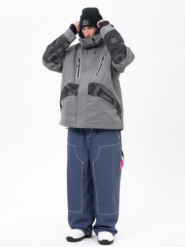 Chillform Herren-Schneeanzug mit reflektierendem Tarnmuster – Glow Trail Jacke mit Freerider Baggy Schneehose