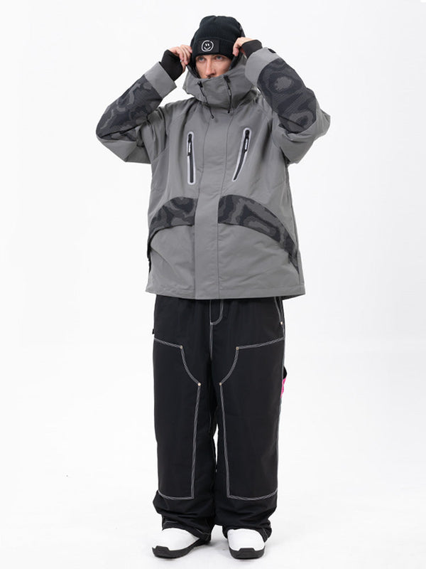 Chillform Herren-Schneeanzug mit reflektierendem Tarnmuster – Glow Trail Jacke mit Freerider Baggy Schneehose
