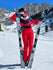 Gsou Snow Retro Damen-Skianzug mit Gürtel und farblich abgesetztem ausgestelltem Bein