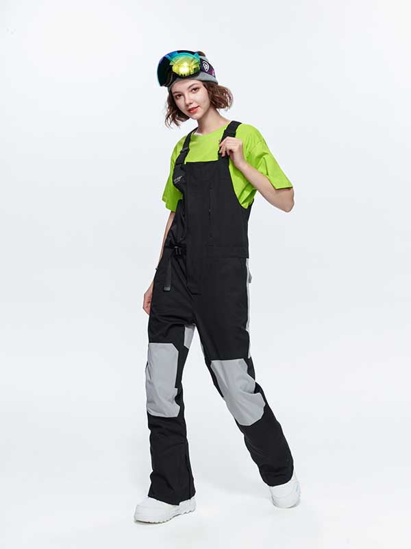 Damen-Snowboardhose mit hohem Tragekomfort und Farbblock-Hüftgürtel