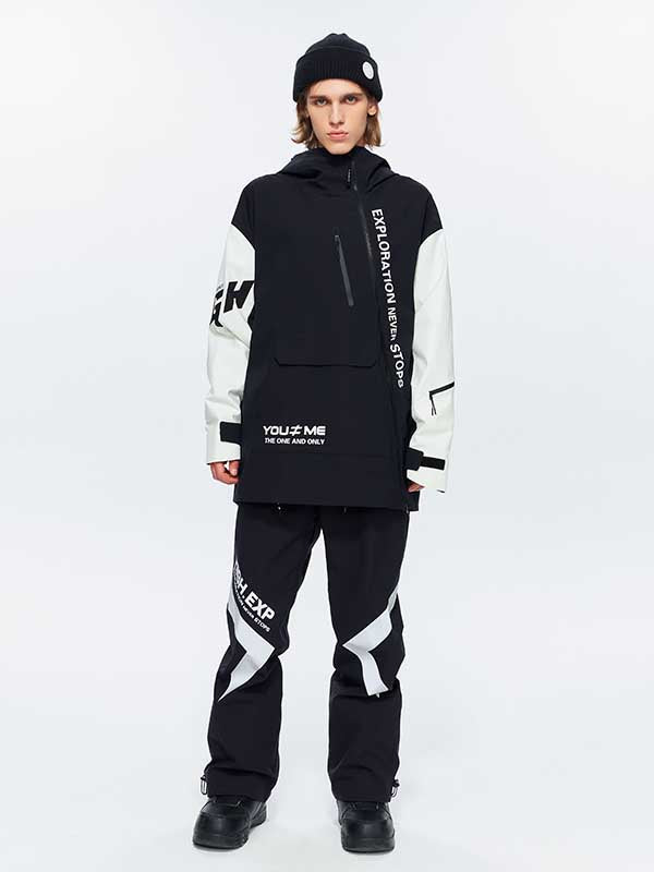 High Experience Herren Freestyle-Skijacke mit diagonalem Reißverschluss und durchgehendem Reißverschluss
