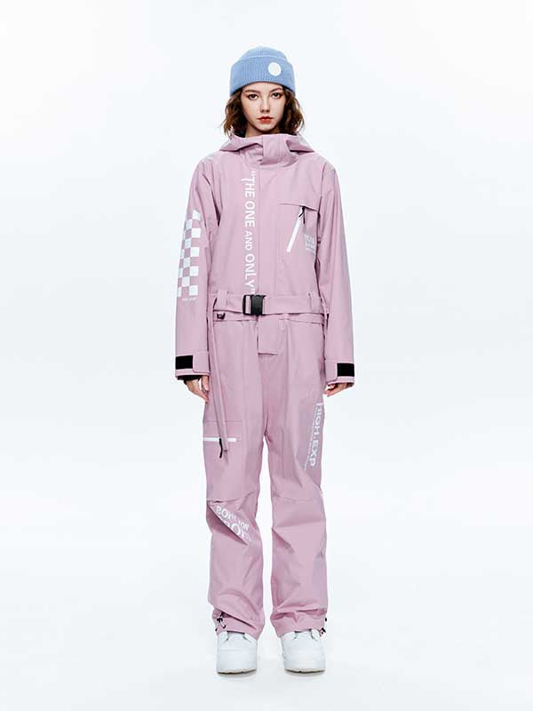 Damen High Experience Checkerboard Sleeve Urban Style Einteiler Snowboardanzug
