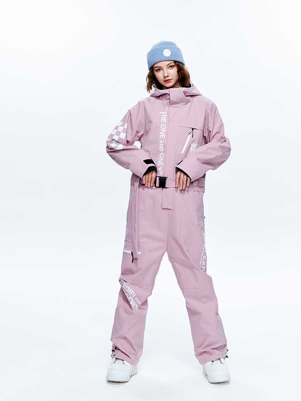 Damen High Experience Checkerboard Sleeve Urban Style Einteiler Snowboardanzug