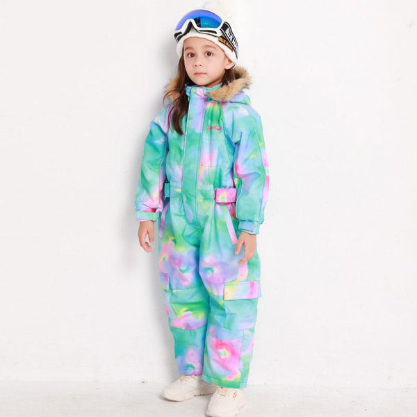 Blue Magic wasserdichter, farbenfroher Einteiler-Overall für Kinder, Skianzug, Winteroverall