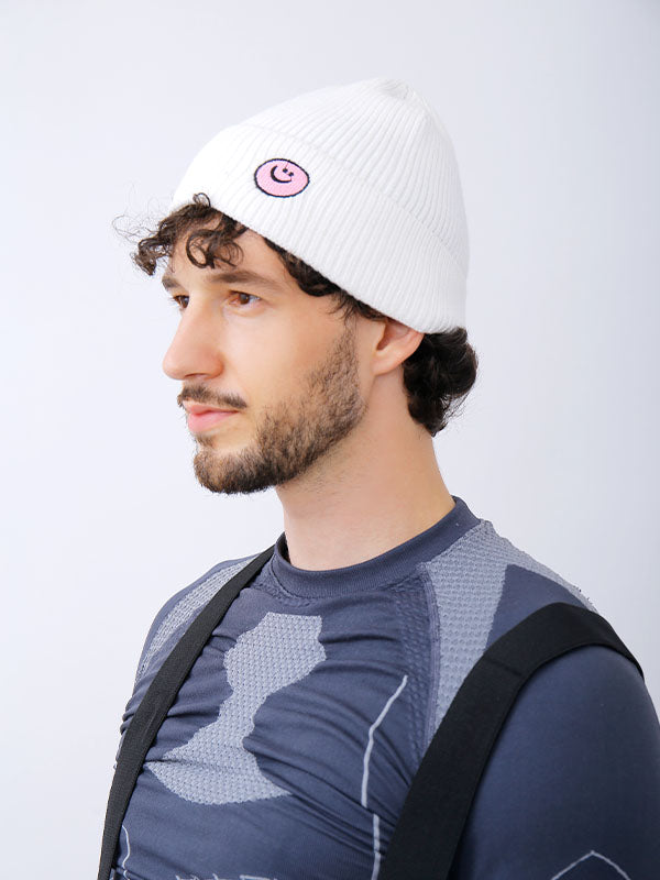 Unisex Häkelstrick-Bodenmütze mit Bommelfrisur, Schneemütze, Snowboardmütze