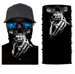 Unisex 3D-Gesichtsmasken und Halswärmer mit rauchendem Totenkopfmotiv