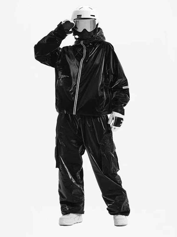 Damen-Skianzug-Sets aus schwarzem Graphen-Material (3 Lagen)