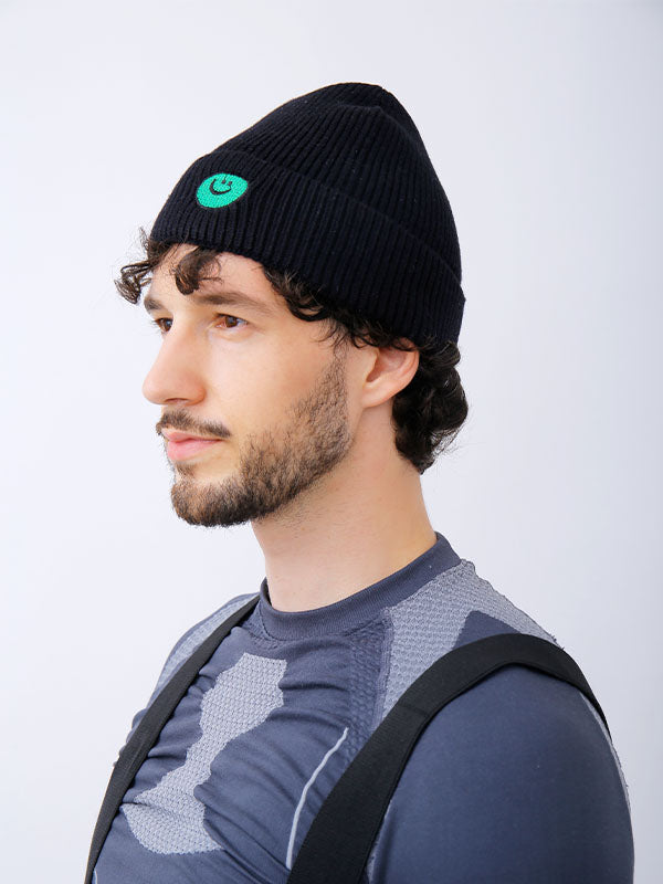 Unisex Häkelstrick-Bodenmütze mit Bommelfrisur, Schneemütze, Snowboardmütze
