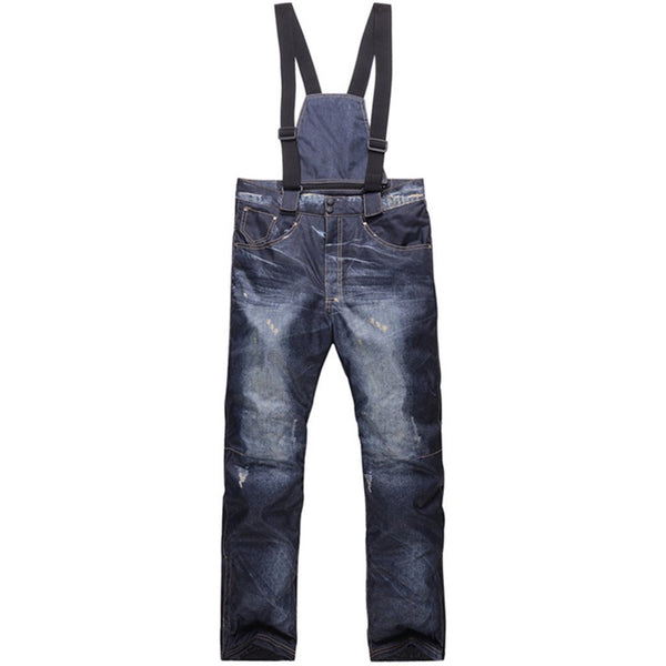 Men's Winter Warm Waterproof Hip Snowboard Denim Pants Jeans - snowshred