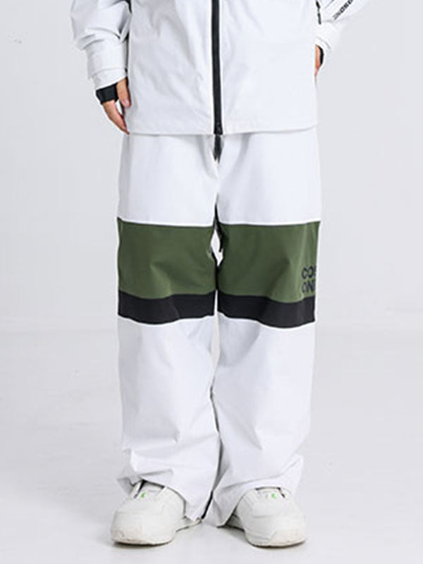 Cosone Winter-Windbreaker-Schneehose für Herren mit Reißverschluss und Farbblock-Design