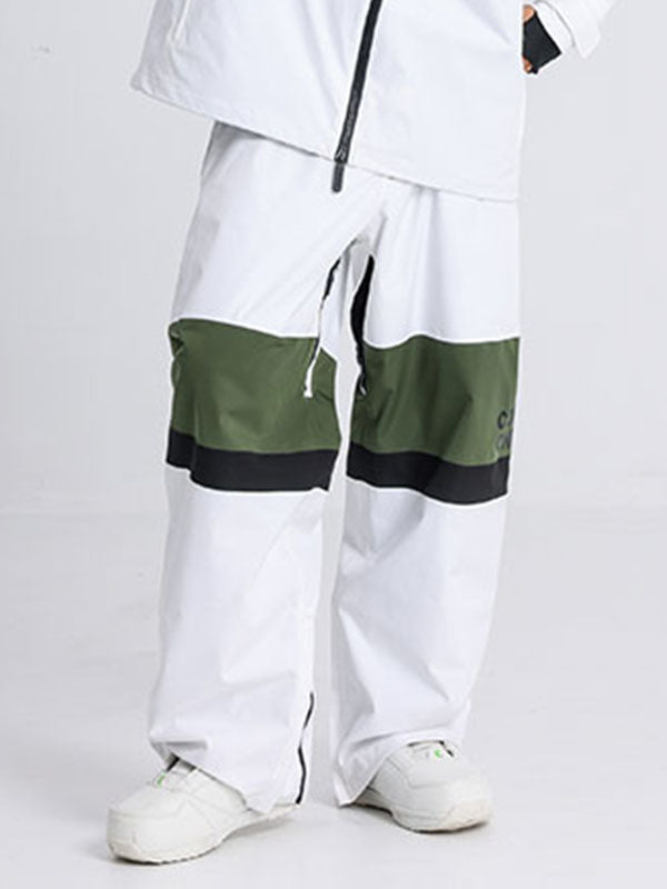 Cosone Winter-Windbreaker-Schneehose für Damen mit Reißverschluss und Farbblock-Design