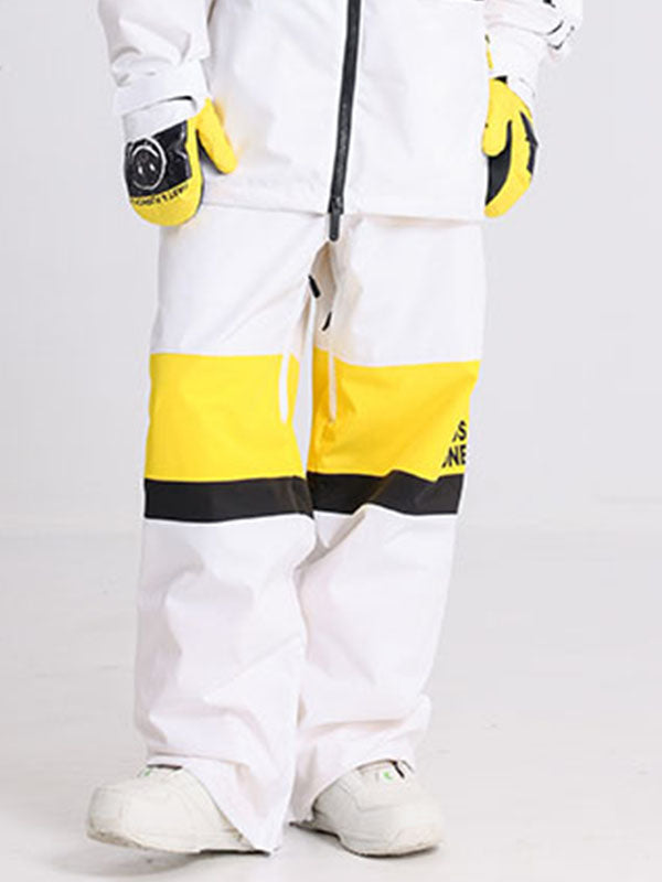 Cosone Winter-Windbreaker-Schneehose für Damen mit Reißverschluss und Farbblock-Design