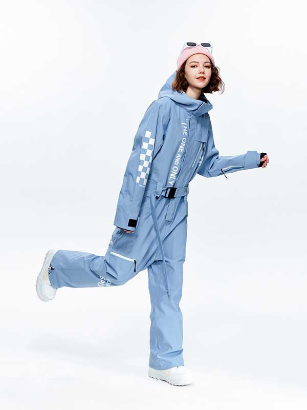 Damen High Experience Checkerboard Sleeve Urban Style Einteiler Snowboardanzug