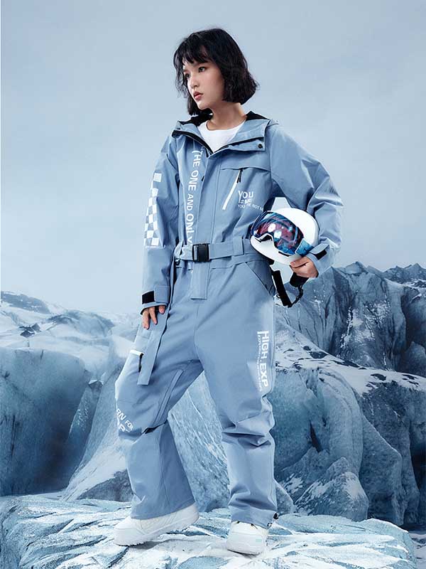 Damen High Experience Checkerboard Sleeve Urban Style Einteiler Snowboardanzug